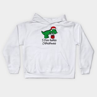 T-Rex hates Christmas ugly xmas dinosaur Christmas present gift Kids Hoodie